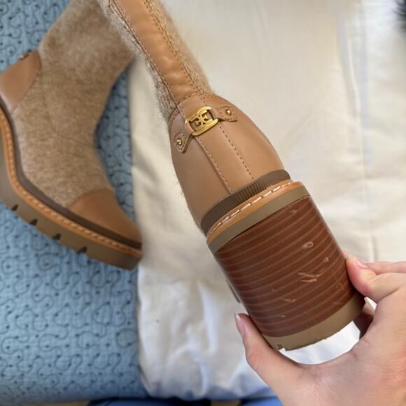 SAM EDELMAN Rozanna Knit Bootie Size 8 casual comfort heel boots fall - Picture 4 of 5